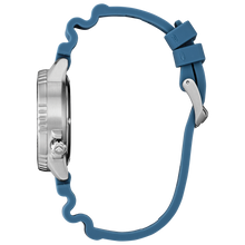 Load image into Gallery viewer, Close-up of a watch with a blue strap on a white background
