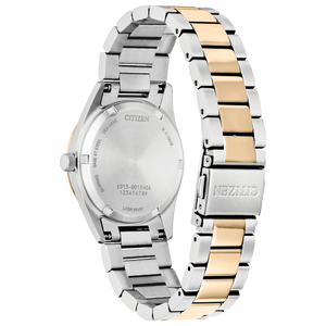 Two-tone silver and gold watch with Citizen branding on a white background