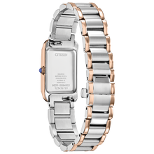 Load image into Gallery viewer, Two Citizen watches with silver and rose gold bands on a white background
