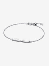 Load image into Gallery viewer, Silver bracelet with engraved date on a white background

