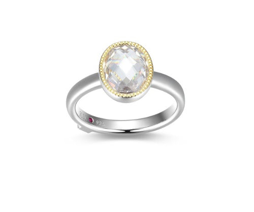 Essence Two-tone Oval CZ Ring Fifth Avenue Jewellers