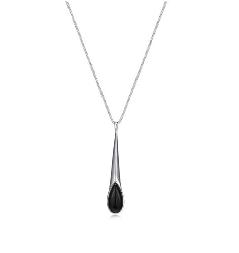 Ethereal Black Agate Drop Pendant Necklace Fifth Avenue Jewellers