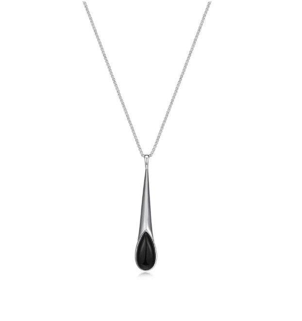 Ethereal Black Agate Drop Pendant Necklace Fifth Avenue Jewellers