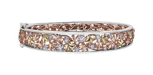 Falling Leaves Bangle With Canadian Diamonds Fifth Avenue Jewellers Kamloops BC