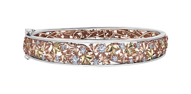 Falling Leaves Bangle With Canadian Diamonds Fifth Avenue Jewellers Kamloops BC