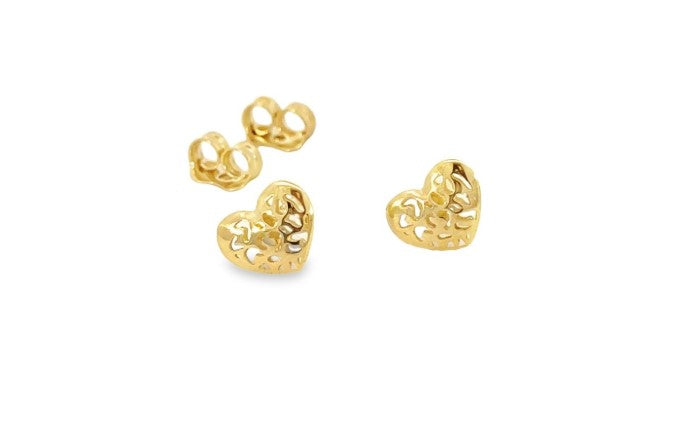 Filigree Heart Stud Earrings Fifth Avenue Jewellers