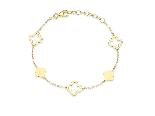 Five Clover Motif Chain Bracelet Fifth Avenue Jewellers Kamloops BC