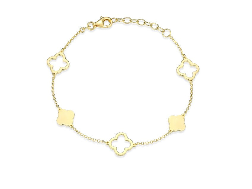 Five Clover Motif Chain Bracelet Fifth Avenue Jewellers Kamloops BC