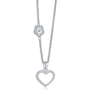 Flower heart Pendant Necklace Stainless Steel fifth Avenue Jewellers Kamloops BC