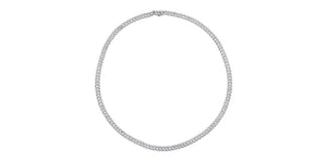 Diamond Set Curb Link Chain Necklace