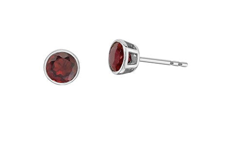 Garnet Bezel Set Stud Earrings Fifth Avenue Jewellers