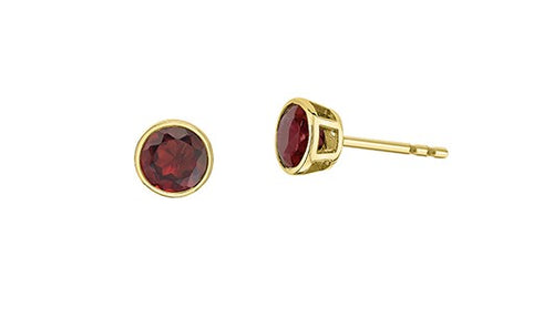 Garnet Bezel Set Stud Earrings Fifth Avenue Jewellers