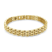 Load image into Gallery viewer, Gold watch link style bracelet on a white background
