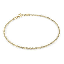 Load image into Gallery viewer, Gold rope chain bracelet on a white background
