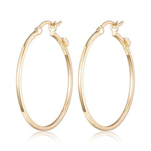 Load image into Gallery viewer, Gold Plated Hoop Earrings 35mm Fifth Avenue Jewellers
