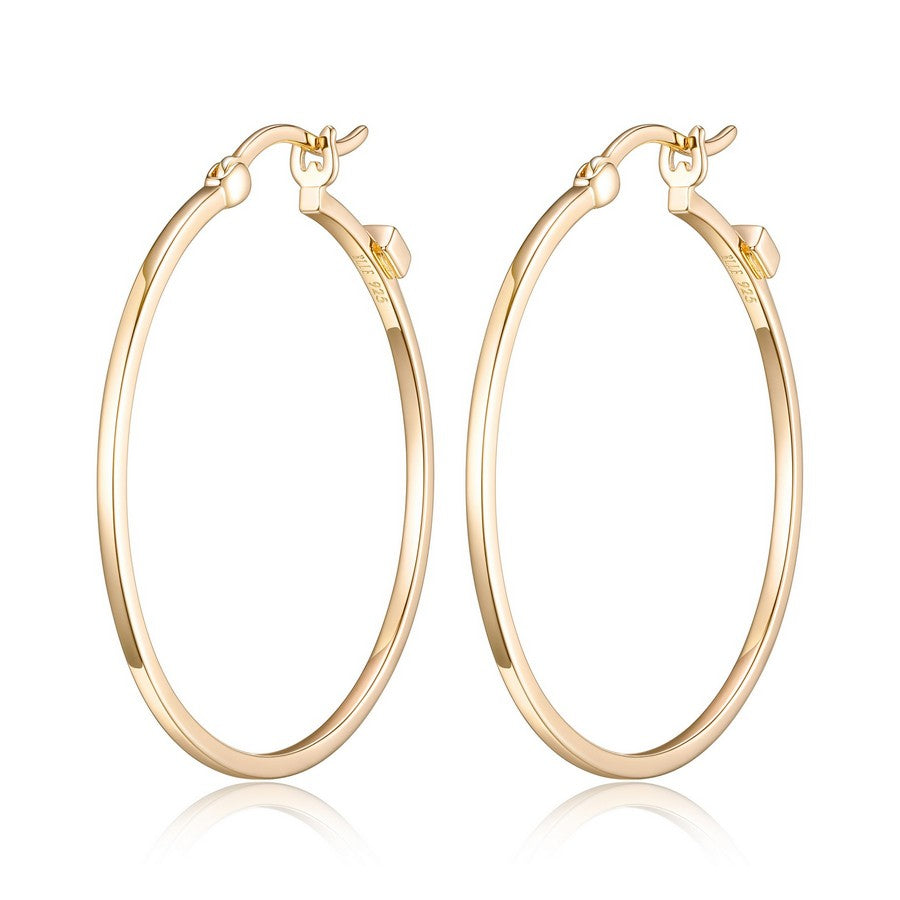 Gold Plated Hoop Earrings 35mm Fifth Avenue Jewellers