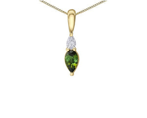 Green Tourmaline and Diamond Pendant Necklace Fifth Avenue Jewellers