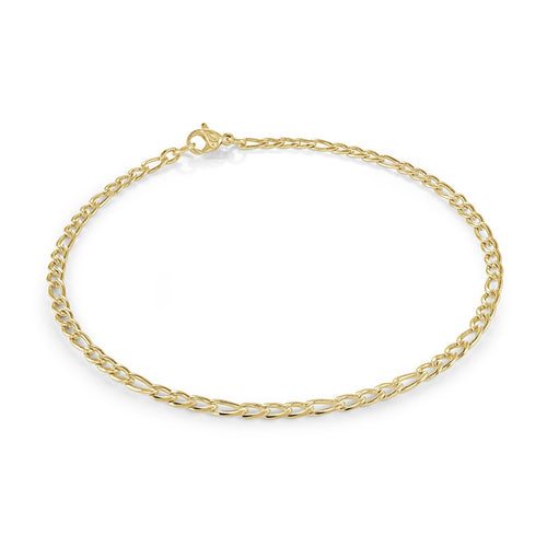 Ladies Figaro Bracelet Gold Ion Plated Stainless Steel Fifth Avenue Jewellers Kamloops BC