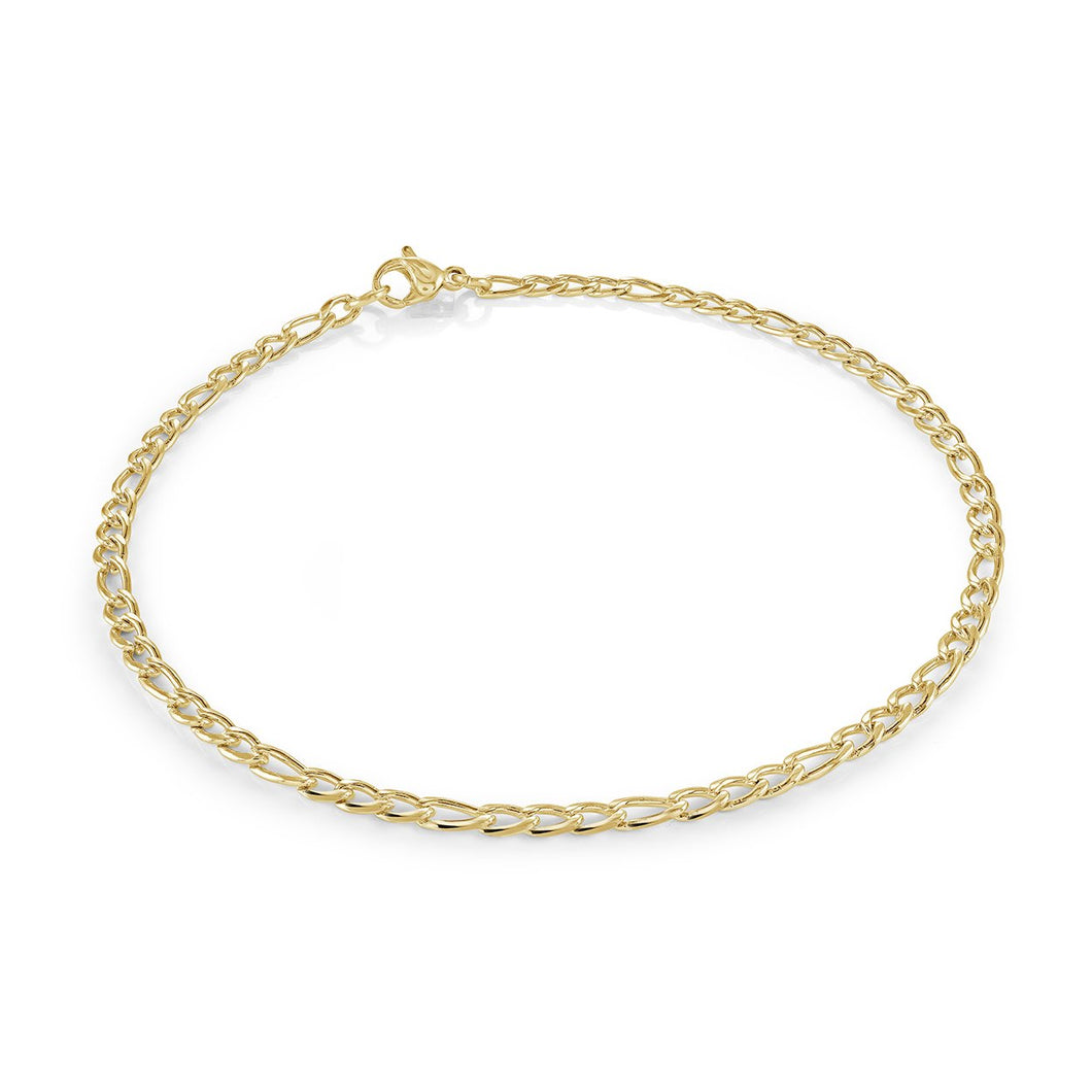 Ladies Figaro Bracelet Gold Ion Plated Stainless Steel Fifth Avenue Jewellers Kamloops BC