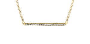 Large Diamond Bar Necklace in Yellow Gold Fifth Avenue Jewellers