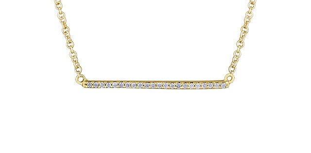 Large Diamond Bar Necklace in Yellow Gold Fifth Avenue Jewellers