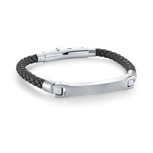 Leather and Steel ID Bracelet Fifth Avenue Jewellers