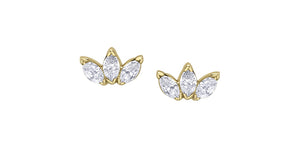 Lotus Flower Diamond Stud Earrings Fifth Avenue Jewellers