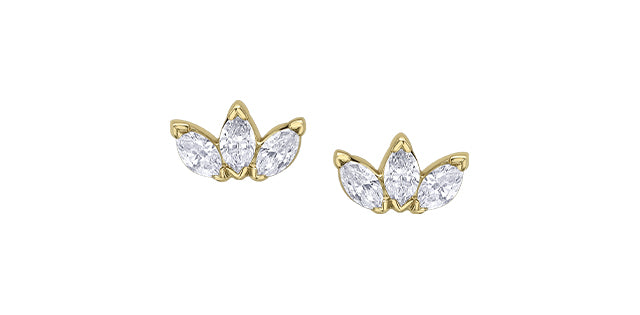 Lotus Flower Diamond Stud Earrings Fifth Avenue Jewellers