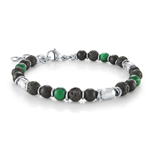 Malachite Lava Bead and Onyx Bracelet Fifth Avenue Jewellers Kamloops BC