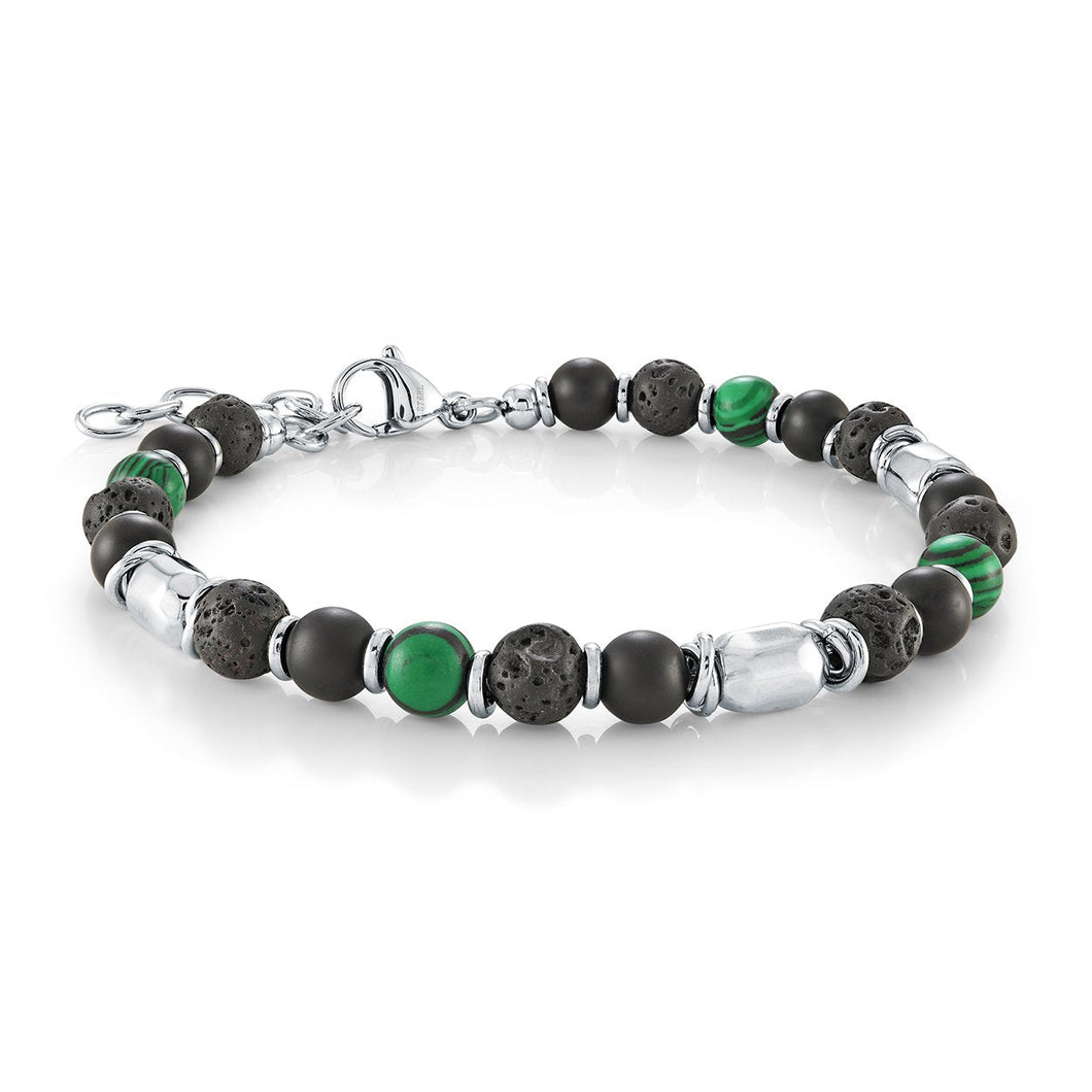 Malachite Lava Bead and Onyx Bracelet Fifth Avenue Jewellers Kamloops BC