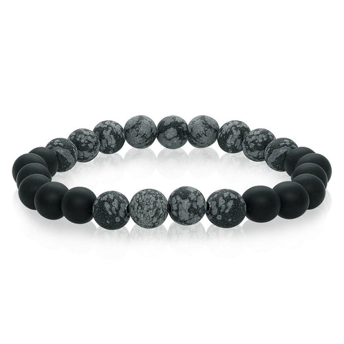 Marble & Black Onyx Bead Bracelet Fifth Avenue Jewellers Kamloops BC