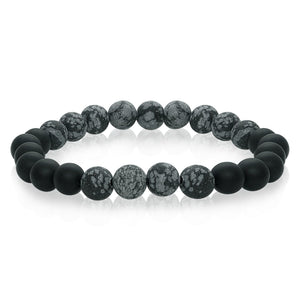 Marble & Black Onyx Bead Bracelet Fifth Avenue Jewellers Kamloops BC