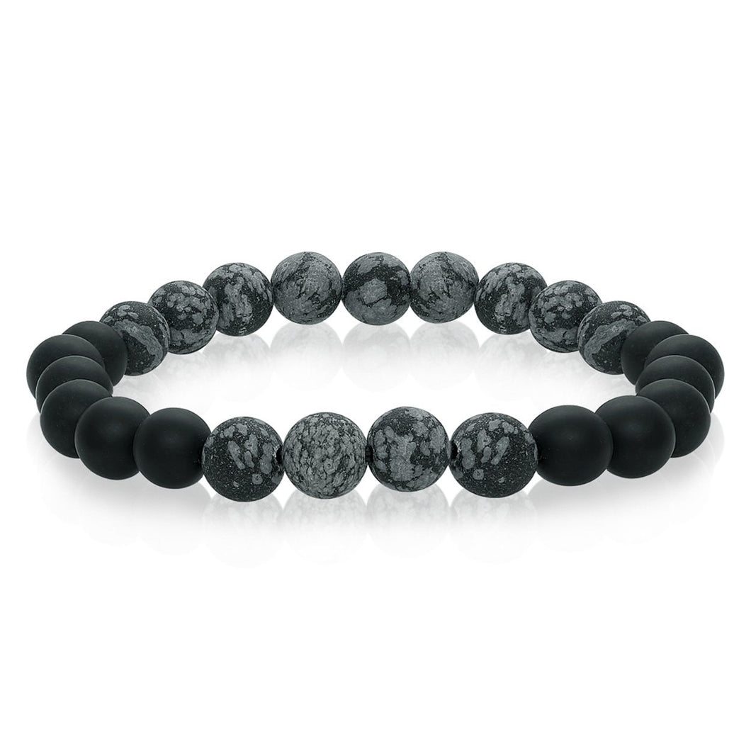 Marble & Black Onyx Bead Bracelet Fifth Avenue Jewellers Kamloops BC
