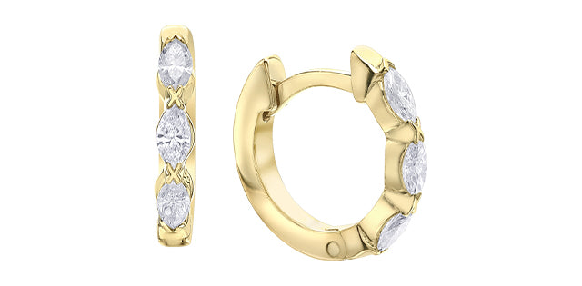 Marquise Diamond Hoop Earrings Fifth Avenue Jewellers