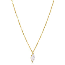 Load image into Gallery viewer, Marquise Solitaire Pendant necklace Gold Plated Fifth avenue Jewellers Kamloops BC
