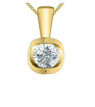 Mezzaluna Set Diamond Solitaire Necklace Fifth Avenue Jewellers