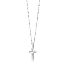 Load image into Gallery viewer, Mini CZ Micro Cross Necklace Fifth Avenue Jewellers Kamloops BC
