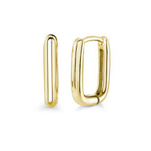 Load image into Gallery viewer, Gold hoop earrings on a white background
