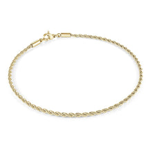 Load image into Gallery viewer, Gold rope chain bracelet on a white background
