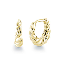 Load image into Gallery viewer, Gold hoop earrings on a white background
