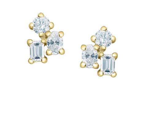 Mixed Shape Cluster Stud Earrings Fifth Avenue Jewellers
