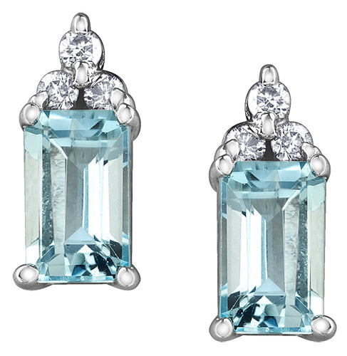 Modern Aquamarine And Diamond Earrings Fifth Avenue Jewellers