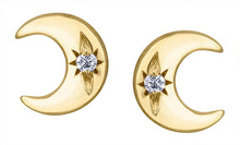 Load image into Gallery viewer, Moon And Star Stud Earrings Fifth Avenue Jewellers
