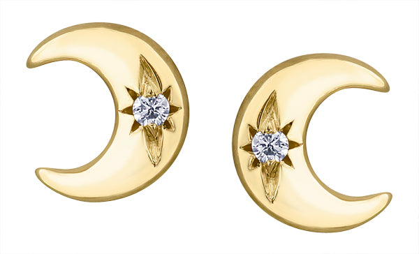 Moon And Star Stud Earrings Fifth Avenue Jewellers