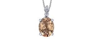 Morganite and Canadian Diamond Pendant Necklace Fifth Avenue Jewellers in Kamloops BC