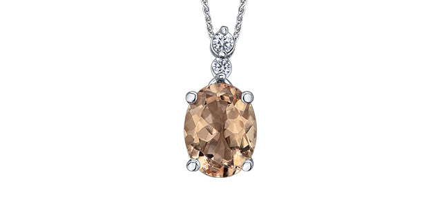 Morganite and Canadian Diamond Pendant Necklace Fifth Avenue Jewellers in Kamloops BC