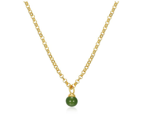 Nephrite Jade Bead Drop Necklace Fifth Avenue Jewellers