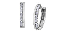 Load image into Gallery viewer, Offset Diamond Huggies in White Gold Fifth Avenue Jewellers

