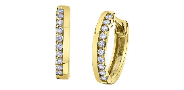 Offset Diamond Huggies in Yellow Gold Fifth Avenue Jewellers