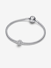 Load image into Gallery viewer, Silver bracelet with a heart charm on a white background
